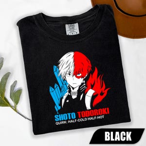 Camiseta de Shoto Todoroki, camiseta de My Hero Academia, camisetas con gráficos de anime, regalo de MHA, regalo para amigos, camiseta de superhéroe