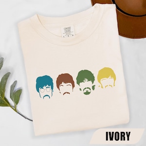 Camiseta con colores cómodos de The Beatles Heads: regalo de música rock and roll