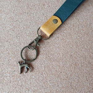 Handmade Leather Whippet Key Fob: Sighthound Bag Charm
