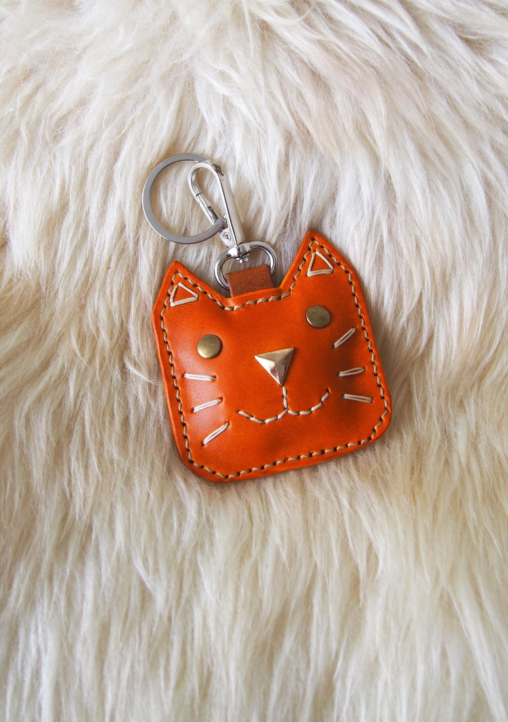 SATTCHI バッグチャーム・キーチェーン Orange Cat Turkey Charm Orange Turkish Van Cat Keychain, Orange and White Cat