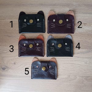 Einzigartige Katzenförmige Brieftasche aus echtem Leder - Süßer Kartenhalter, Kartenhalter, niedliches Katzengeldbeutel, Bargeldhalter, perfektes Geschenk für Katzenliebhaber
