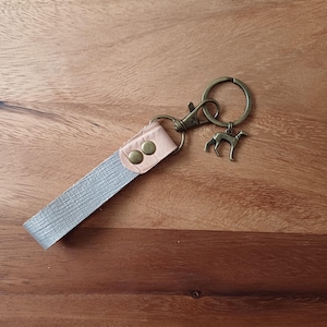 Greyhound themed keychain, whippet keyring, handcraft accessory, leathercraft present, unique dog bag charm, lurcher key fob, Christmas gift