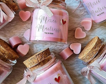 Cadeau maîtresse fin d'année personnalisé, bougie merci maîtresse avec prénom, idée cadeau maîtresse école, fait main Provence