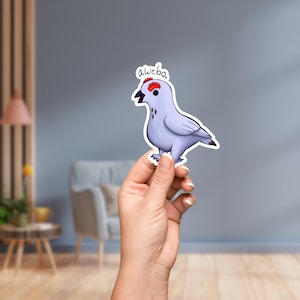 Awebo Sticker – Funny Meme Bird Vinyl Decal, Ptarmigan Kiss-Cut, Cartoon Anime Style, Cute Laptop Sticker, Bottle water decor.