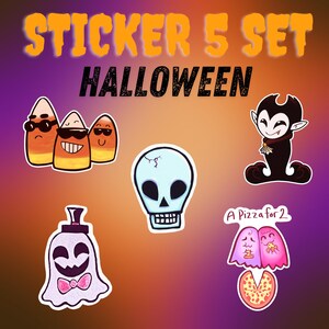 SET 3 Halloween Sticker, Kiss-Cut Sticker, Geschenk Spooky, Süßes oder Saures Saison, SetStickers