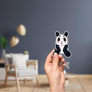 Kawaii Panda Aufkleber | Chibi Tier Vinyl Aufkleber | Niedlicher Pastell Panda Aufkleber für Laptops, Wasserflaschen, Journals | Japanische Kawaii-Kunst
