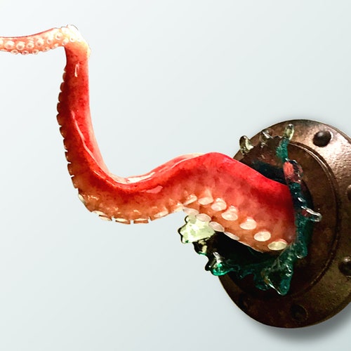 Octopus tentacle sculpture, Nautical art object