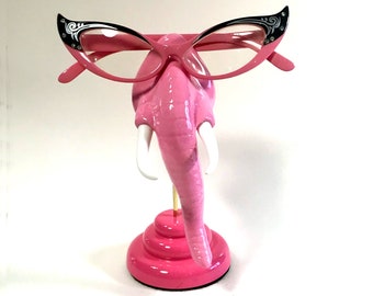 Pink elephant nose eyeglass stand, Eyewear display, Sunglasses holder, Women accessories, Men accessories