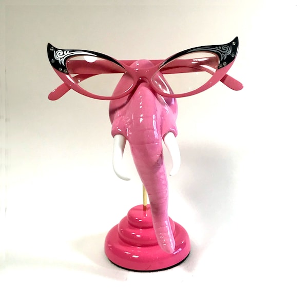 Pink elephant nose eyeglass stand, Eyewear display, Sunglasses holder, Women accessories, Men accessories