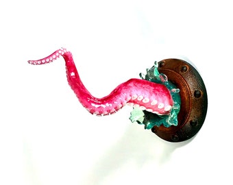 Pink octopus arm wall decor , small