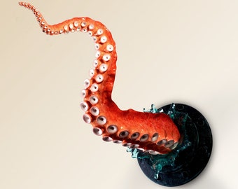 Tentacle porthole wall sculpture with splash, extra large