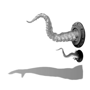 Octopus arm sculpture with porthole and splash image 6