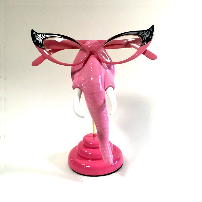 Pink elephant nose eyeglass stand, Eyewear display, Sunglasses holder, Women accessories, Men accessories image 1