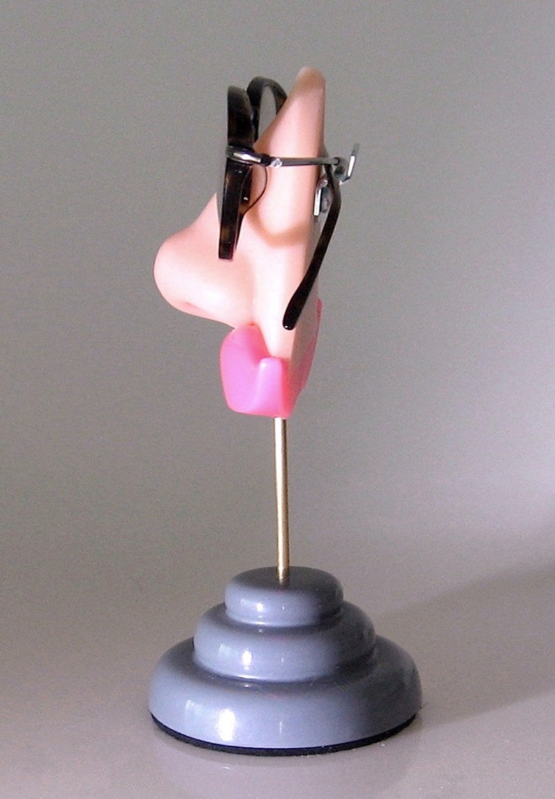 Eyewear holder, Nose eyeglasses display, Pink mustashe, Key hook, Glasses stand, Women, Men image 4