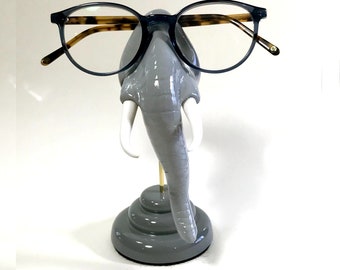Elephant nose eyeglass holder, Elephant figurine, Eyewear display, Men, Women, Kids, Sunglasses holder