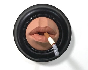 cigarette between lips Pink Smoking Rubber Lips