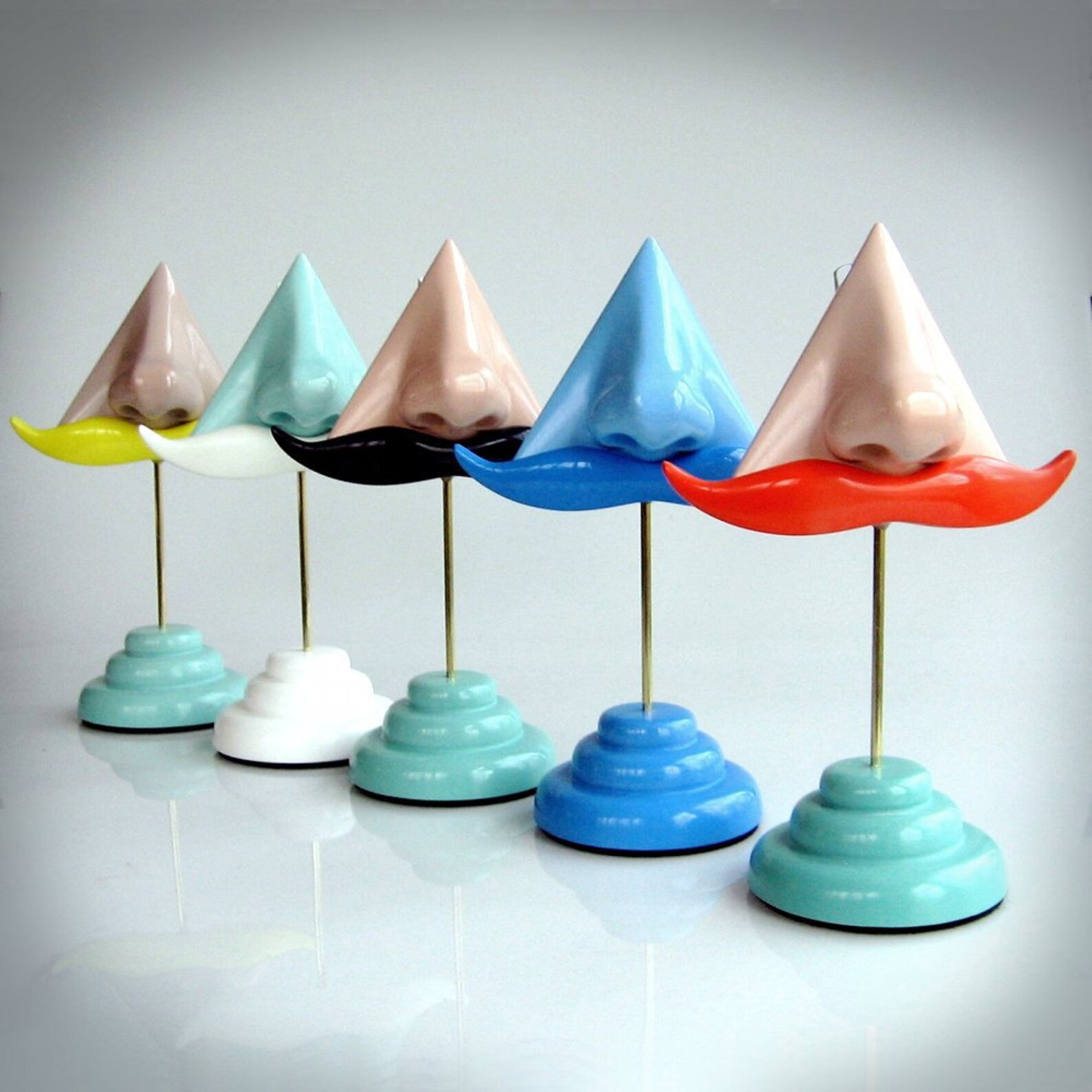 Nose Eyeglass Stand White Moustache Key Hooks Father Gift Etsy