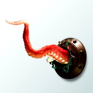 Octopus tentacle sculpture, Nautical art object image 1