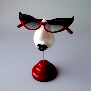 Goth eyeglass stand, table top decor, women's eyewear accessories, sister gift, girlfriend gift image 4