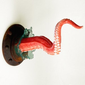 Octopus tentacle sculpture, Nautical art object image 3