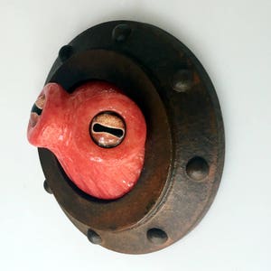 Octopus Eyes porthole sculpture, companion piece for small tentacle sculpture image 8