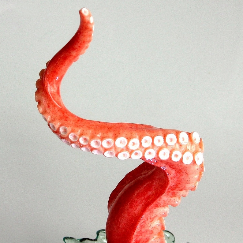 Octopus tentacle sculpture, Nautical art object image 6