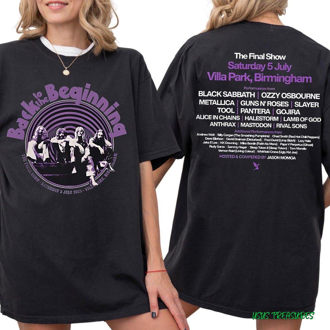Black Sabbath Ozzy Osbourne Back To The Beginning Shirt, Sabbath Tee Tribute Tour In Birmingham Shirt, Ozzy Osbourne Black Sabbath Shirt