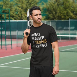 Eat Sleep Tennis Repeat T-Shirt | Fun & Sporty Tee for Tennis Players | Perfect Gift for Tennis Lovers and Athletes