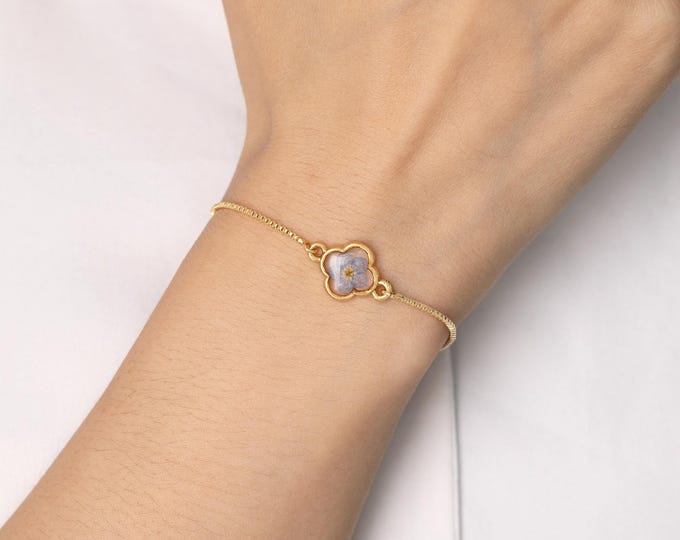 Forget Me Not Bracelet, Resin Pressed Real Flower Jewerly, Baby Loss Gift, Miscarriage Gift for Her