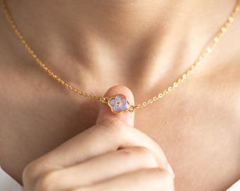 Forget-Me-Not Necklace, Resin Pressed Flower, Real Flower Jewelry, Miscarriage Gift, Everyday Necklace Jewelry for Women