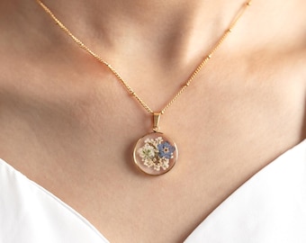 Miscarriage Memorial Necklace, Forget Me Not Baby Breath Necklace, Baby Loss Gift, Sympathy Jewelry for Mom, Remembrance Jewelry