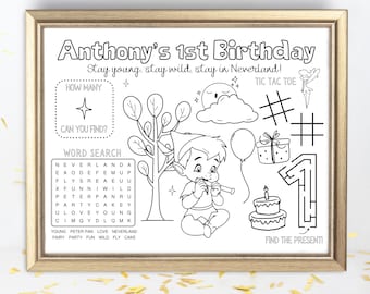 Peter Pan Birthday Activity Sheet | Neverland Party (Digital Download)