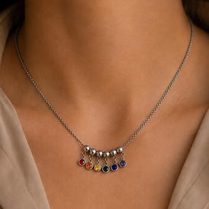 Regenboogketting | Roestvrijstalen schakelketting | Unisex sieraden | Pride-ketting | Kleurrijke kristallen | Handgemaakt