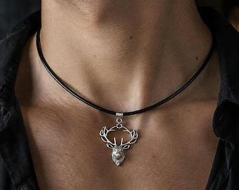 Cuckold Pendant Necklace, Stag Necklace, Antler Necklace, Statement Necklace