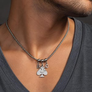 Collana BC con simboli del cornuto, collana da boxe in acciaio inossidabile