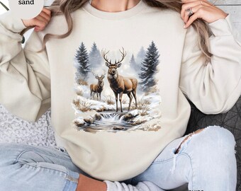 Sudadera retro de ciervo: jersey de ciervo salvaje de los años 90