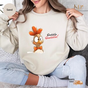 Thanksgiving Turkey Sweatshirt | Funny Gobble Turkey Sweater | Women Fall Thanksgiving Crewneck | Cute Turkey Shirt | Cozy Autumn Pullover