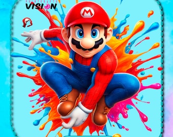 マリオ対クッパのクリップアート：水彩画のゲームPNG画像（デジタル