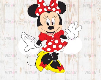 Minnie Mouse Svg, Minnie Mouse Svg For Cricut, Minnie Mouse Png, Minnie Mouse Svg, Eps, Eps, Png Vector Files for Cricut, Silhouette