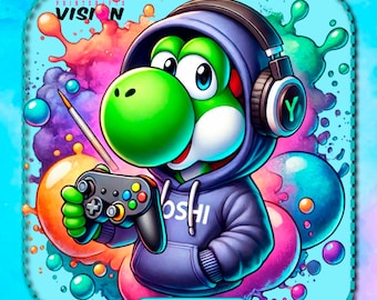Baby Gamer Yoshi PNG, Watercolor Clipart (digital Download) - Etsy