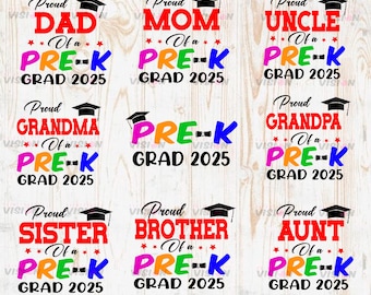Pre-K Graduate 2025 Family Bundle SVG, Cricut (Digital Download)