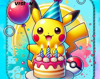 ピカチュウ/ケーキ SVG、PNG Jpg ファイル。面白い漫画アニメ ポケモン