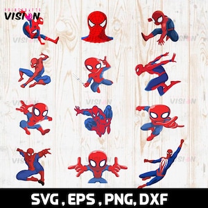 Spiderman Svg Bundle, Spiderman Svg, Spiderman Clipart, Spiderman Silhouette, Superhero Svg, Spiderman Cut Files  Svg, Png, Ai, Eps