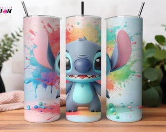Stitch Tumbler Wrap | 20oz smal tumbler sublimeringsdesign (digital PNG-nedladdning)
