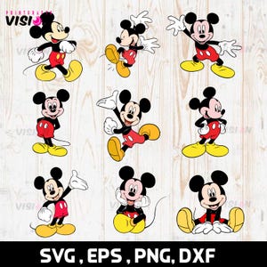 Mickey Mouse SVG Bundle, Mouse png bundle, Mega Mouse Png, Svg files for cricut, Silhouette, Mouse Vector, Cartoon Cliparts, Layered svg