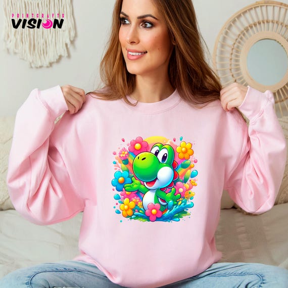 Yoshi Floral Clipart, Rainbow Gaming PNG (digital Download) - Etsy
