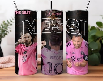 Lionel Messi Tumbler Wrap Sublimation Design (PNG Digital Download)