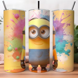 Minion Tumbler Wrap / 20oz Skinny Tumbler Wrap / 20oz Tumbler Png Diseño de sublimación / Plantilla de diseños de descarga instantánea digital 300 dpi