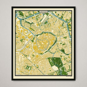 Carte Amersfoort - Style rétro | Carte très détaillée | Affiche