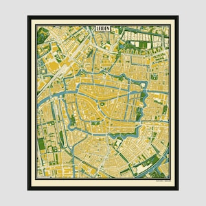 Kaart Leiden - Retro Style | Highly Detailed Map | Poster